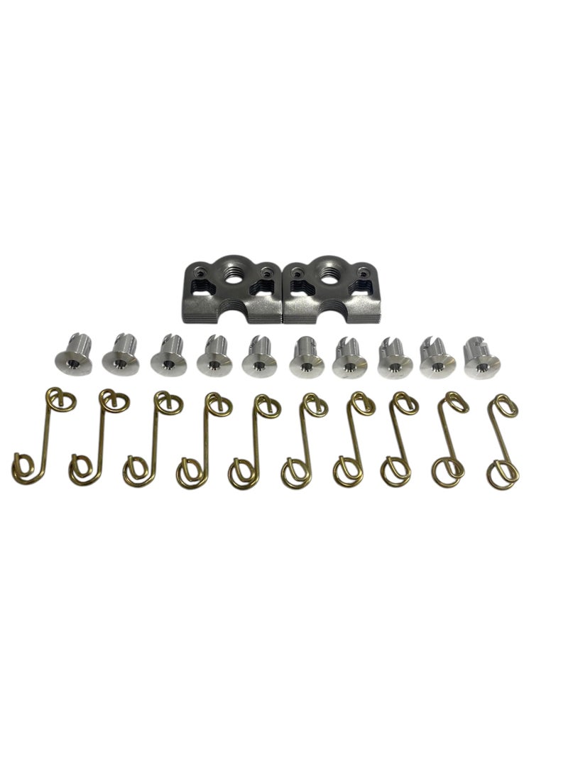 UTVDistribution 1/4 Turn Quick Release Aluminum Dzus Button with Springs and Tab Plates 10 Pack-Free Rivets ! - Image 1